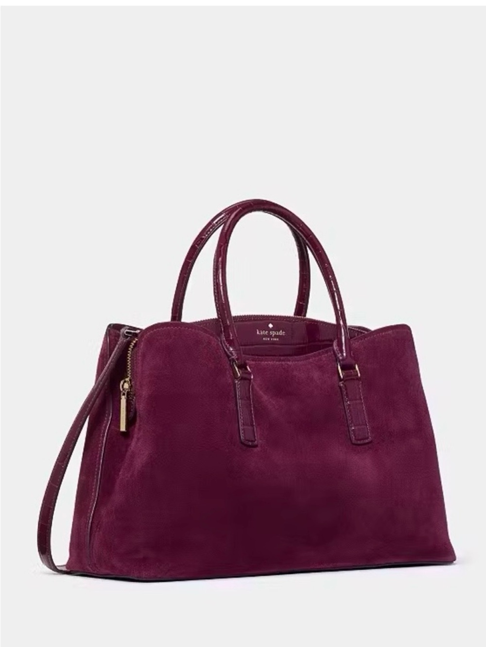 Kate Spade New York Thompson Street Suede And Croc Embossed Satchel Bag KP185 - Picture 6 of 17